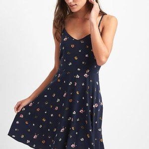 Navy Floral Print Cami Fit & Flare Dress